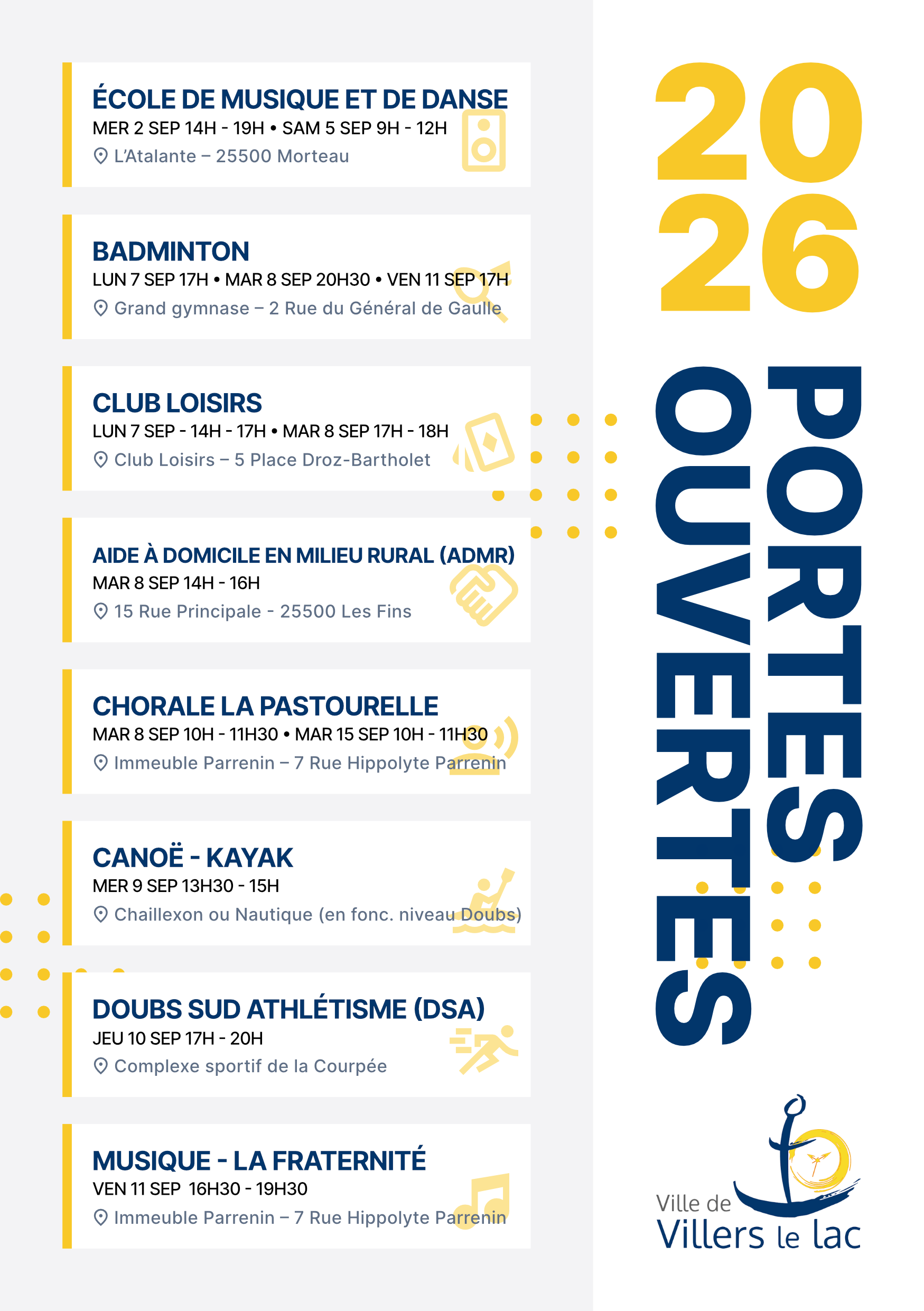 2026 Portes Ouvertes Flyer Recto