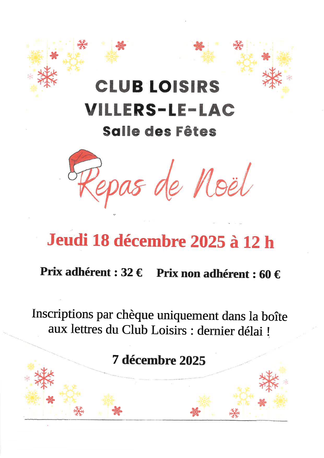 Club Loisirs Repas De Noel
