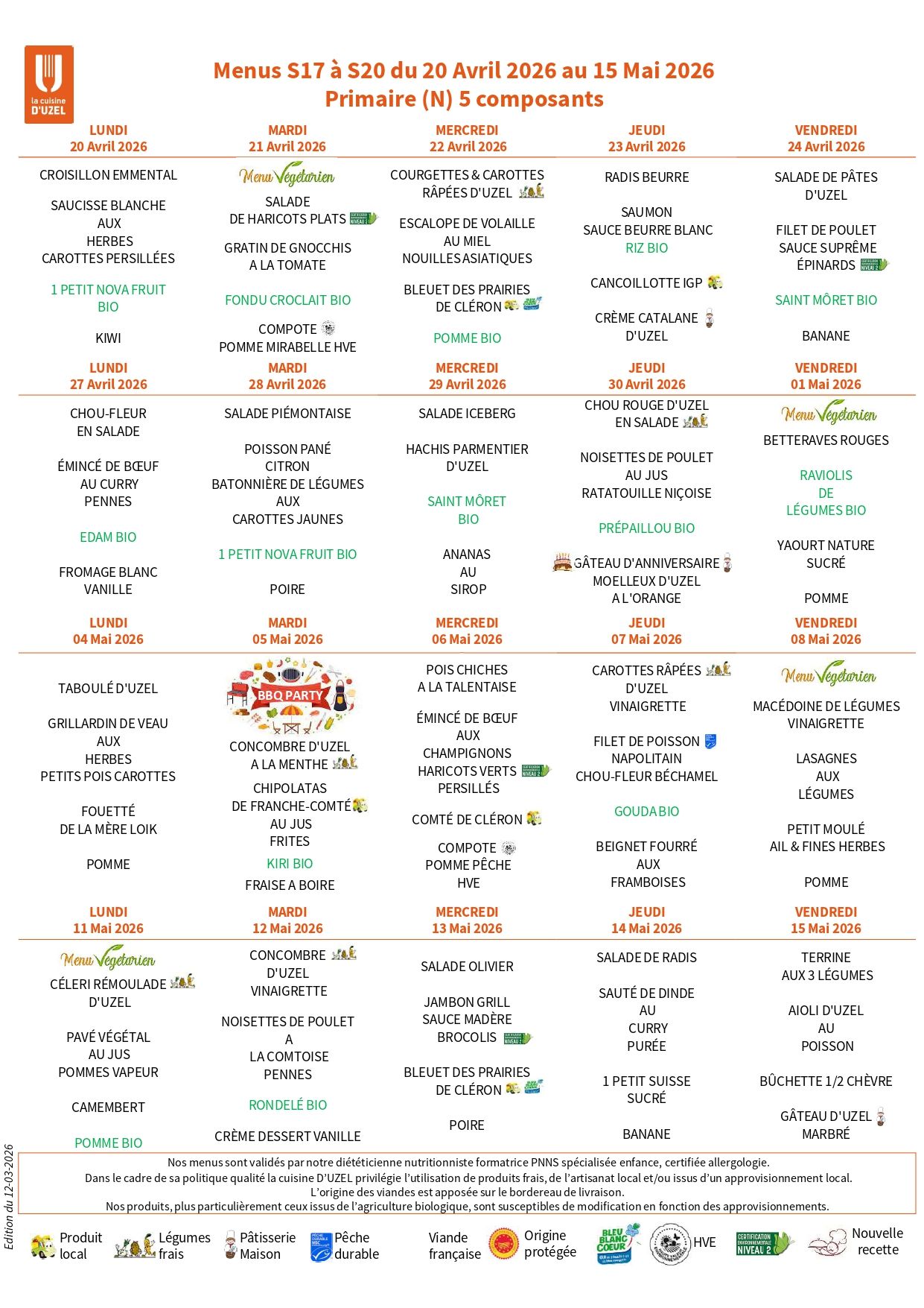 Menus Primaire Du 20.04 Au 15.05.2026 Page 0001