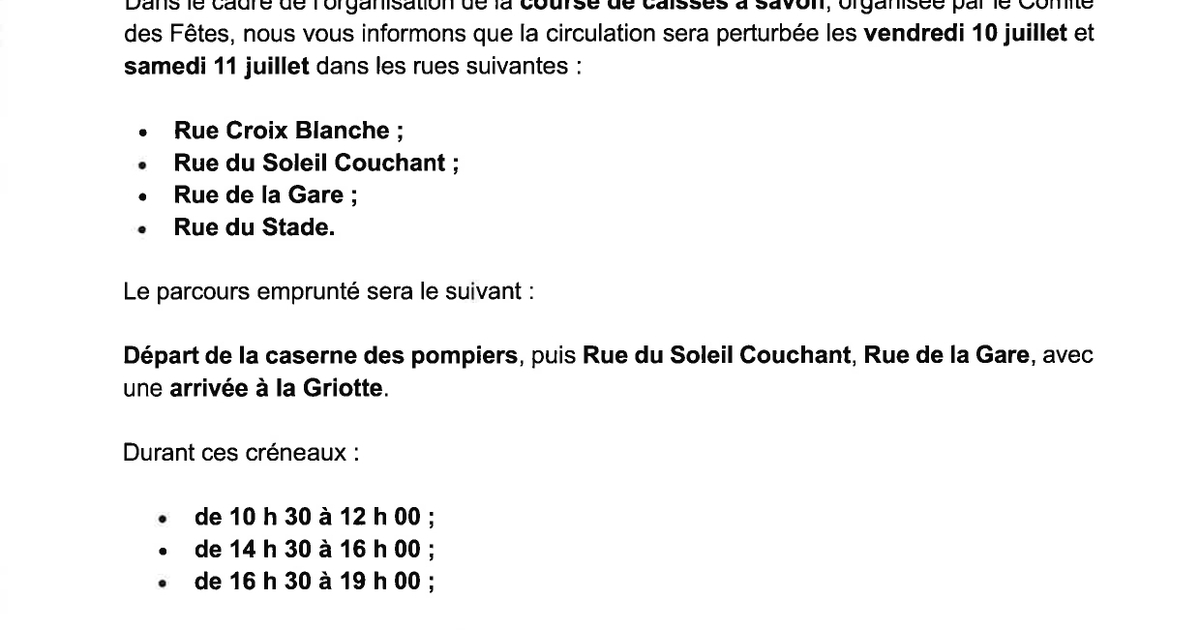 Perturbation de la circulation