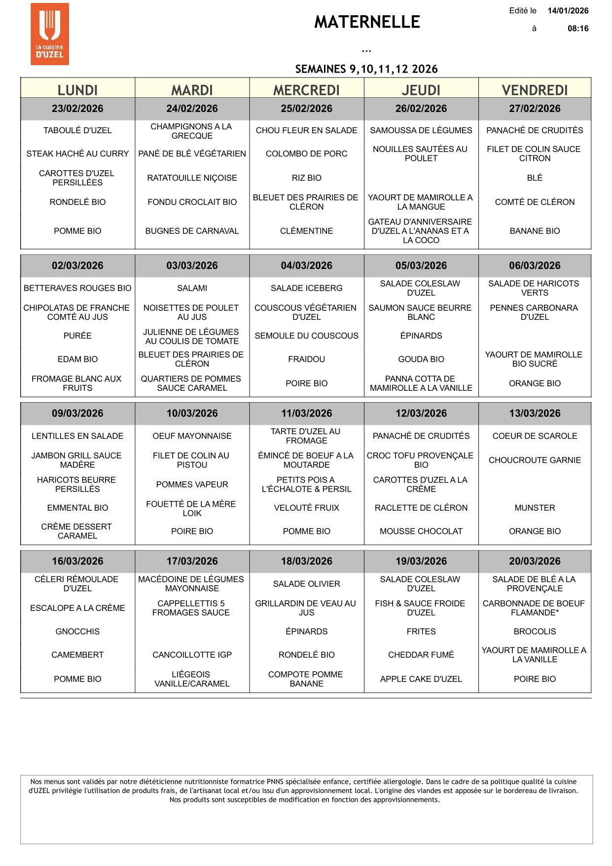 Menus Maternelle Du 23.02.2026 Au 20.03.2026 Page 0001