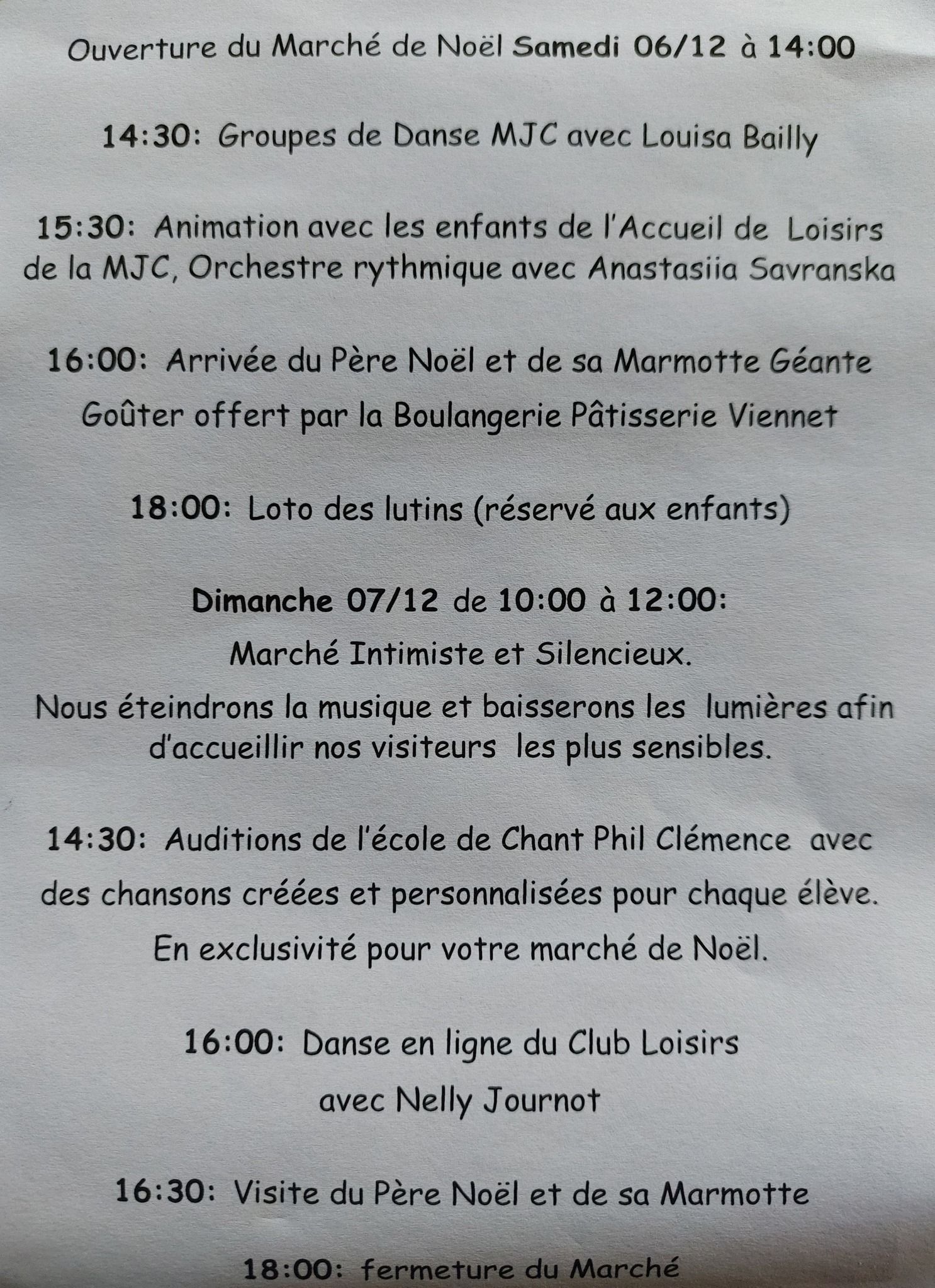 Mjc Marche De Noel Programme